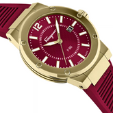 Ferragamo Men’s Swiss Made Quartz Red Silicone Strap Red Dial 44mm Watch SFHY02422